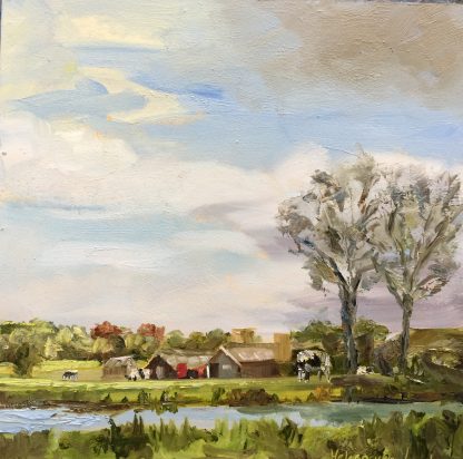 Farm with ditch, dutch landscape, landscape, Muiderberg, Heleen van Lynden
