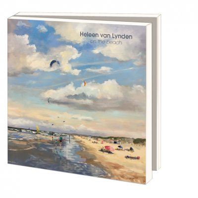 Postcards, kiters and surfers, beachpaintings Heleen van Lynden