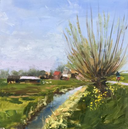Spring-lente-olieverfschilderij-hollands landschap-Heleen van Lynden