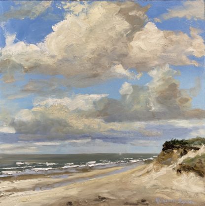 Silent beach, sea, view from dunes, beach, sky, Heleen van Lynden
