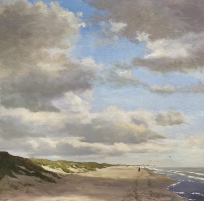 Wassenaarseslag , beach, sea, duinen, dunes, strand, zee, olieverfschilderij, Heleen van Lynden