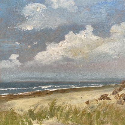Herfst, strand, beach, autumn, oilpainting, olieverfschilderij, Heleen van Lynden