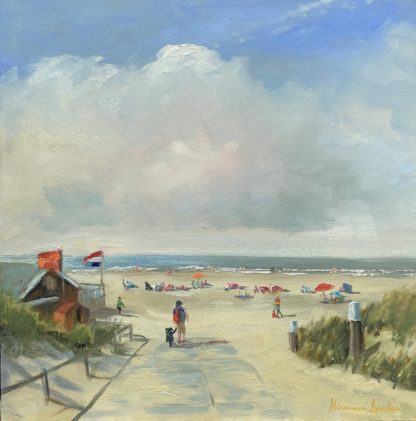 september, beach, summer, seascape, oilpainting, Heleen van Lynden
