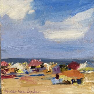 Zomerstrand 1, Seascape, zeegezicht zomer, strand, Heleen van Lynden, olieverf