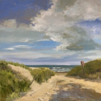 Quiet weather on the beach, olieverfschilderij, zeegezicht, strand, zee, duinen, seascape, Heleen van Lynden