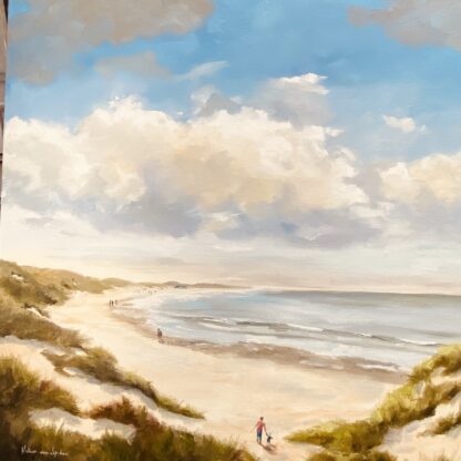 Just to the beach, olieverfschilderij, zeegezicht, strand, zee, duinen, seascape, Heleen van Lynden