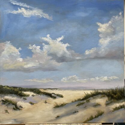 Nice weather, mooi weer, olieverfschilderij, zeegezicht, strand, zee, duinen, seascape, Heleen van Lynden