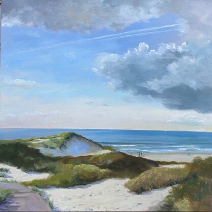 eind zomer- Haamstede, seascape, painting, oilpainting, zeegezicht, Duinen, Heleen van Lynden