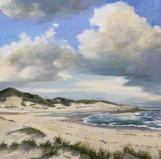 Beach, seascape, diptich, oil on linen, Heleen van Lynden