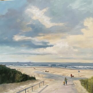 Scheveningen Zwarte Pad, oil on linen, painting, seascape, Heleen van Lynden